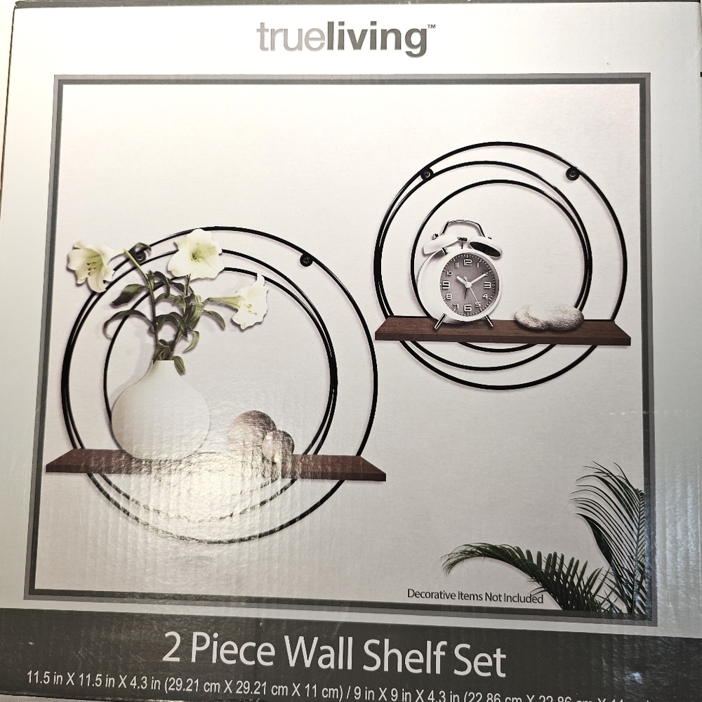2/$20 Nib TrueLiving 2Pc Wall Shelf Set